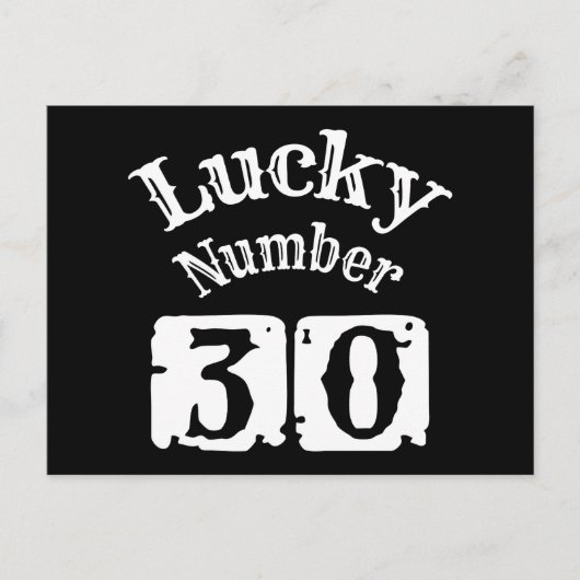 30 - ラッキーナンバー30 幸運 ポストカード (正面)