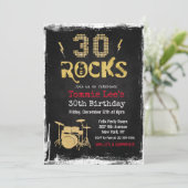 30 ロックス ロックスター ギター 30歳の誕生日 招待状 (スタンド正面)