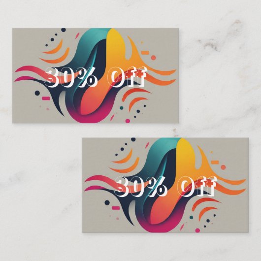 30%救の購入！ 割引カード (正面/裏面)