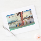 30.浜松宿,広重浜松宿，広重，浮世絵 長方形シール (封筒)