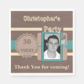 30 男性へ今日の写真名ブラウンパーティー スタンダードランチョンナプキン (正面)