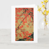 30. 紅葉小禽図, 若冲 Maple & Small Birds, Jakuchū カード (黄色い花)