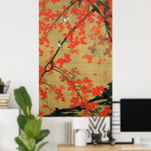 30. 紅葉小禽図, 若冲 Maple & Small Birds, Jakuchū ポスター (ホームオフィス)