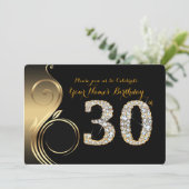 30,誕生日招待状，数字，写真 招待状 (スタンド正面)