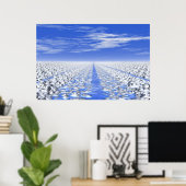 #30-01シアンアイスパス：瞑想的な雪原 ポスター (ホームオフィス)