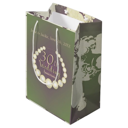 30/12thパールの結婚記念日抱き枕 ミディアムペーパーバッグ (裏面アングル)