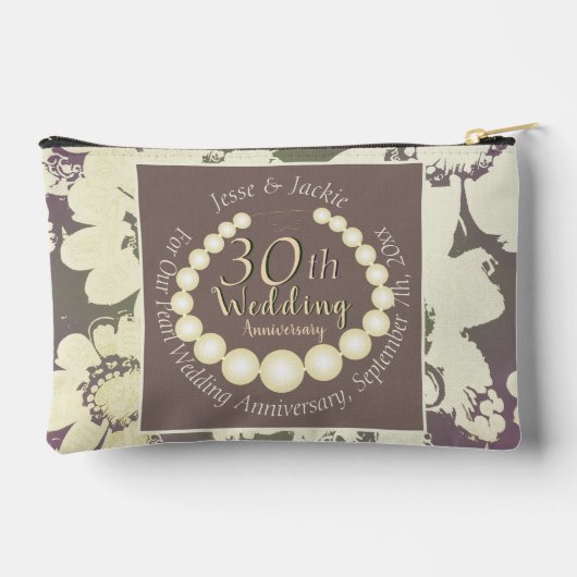 30/12thパールフローラプリントカットソーバッグ アクセサリーポーチ (裏面)