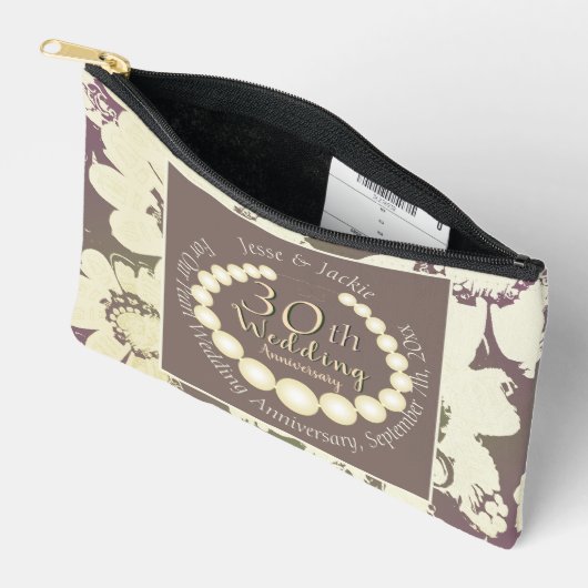 30/12thパールフローラプリントカットソーバッグ アクセサリーポーチ (見開き)