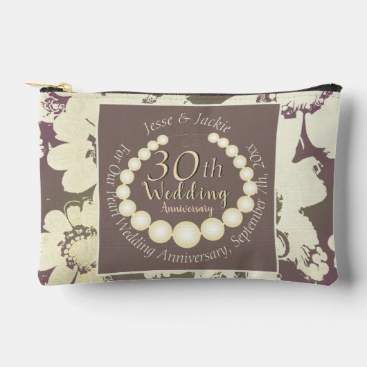 30/12thパールフローラプリントカットソーバッグ アクセサリーポーチ (正面)