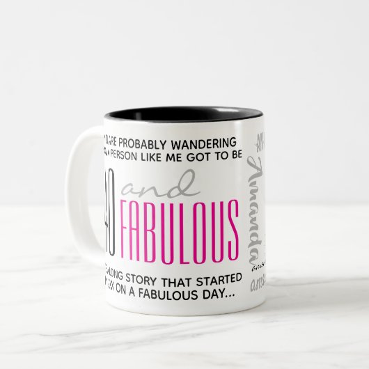 30/40/50/60、素晴らしい誕生日Mug-パーソナライズされた ツートーンマグカップ (正面左)