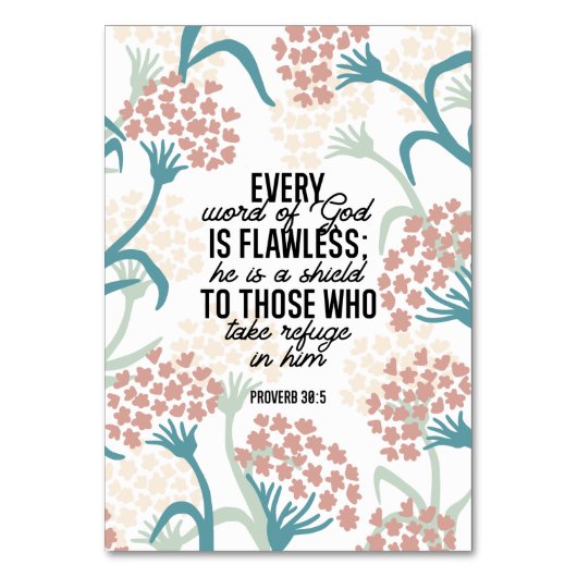 30:5聖書の詩のテーブルカード テーブルナンバー (正面)