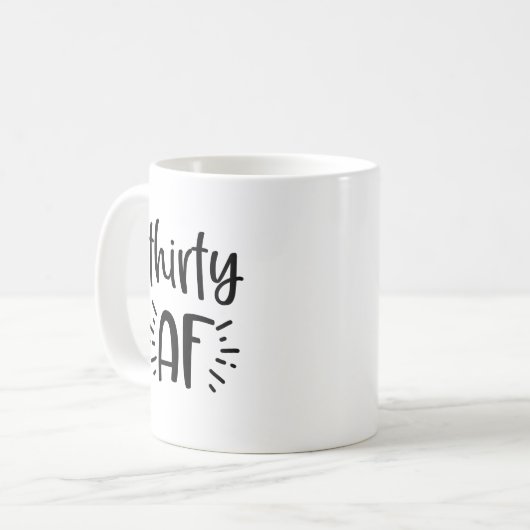 30 AFのおもしろいなコーヒー・マグの第30誕生日プレゼント コーヒーマグカップ (正面左)