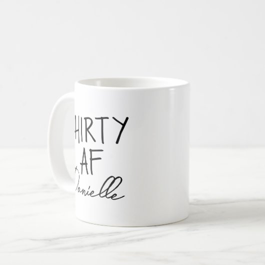 30 AF 30歳の誕生日おもしろいパーソナライズされた コーヒーマグカップ (正面左)