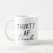 30 AF 30歳の誕生日おもしろいパーソナライズされた コーヒーマグカップ (左)