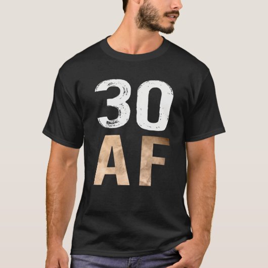 30 AF 30th誕生日レトロティー Tシャツ (正面)