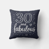 30 and Fabulous Doodle Happy 30th Birthday  クッション (裏面)