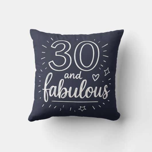 30 and Fabulous Doodle Happy 30th Birthday  クッション (裏面)