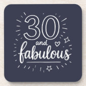 30 and Fabulous Doodle Happy 30th Birthday  コースター (正面)