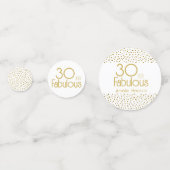 30 and Fabulous Gold Glitter 30th Birthday Party コンフェッティ (裏面)