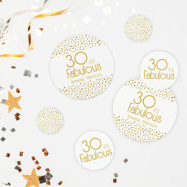 30 and Fabulous Gold Glitter 30th Birthday Party コンフェッティ