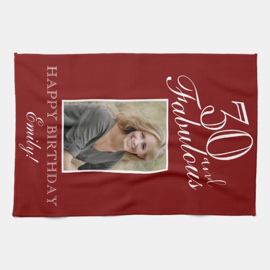 30 and Fabulous Personalized Birthday  キッチンタオル (横)