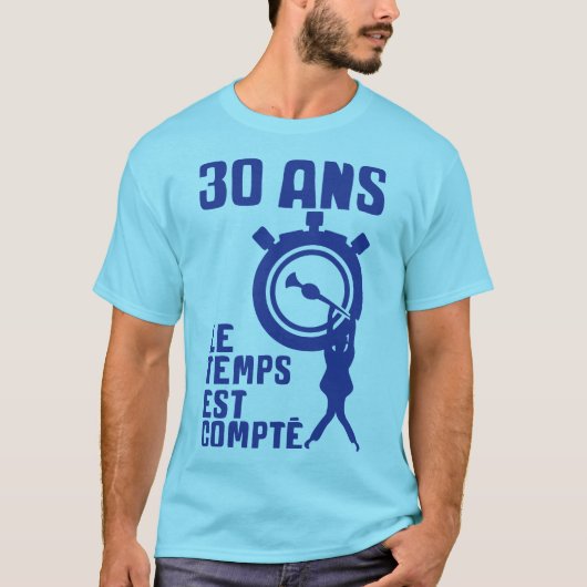 30 ans temps compte chronometre homme accroche ann tシャツ (正面)