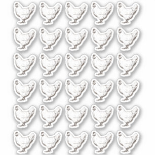 30 ClassyホワイトヴィンテージHen防水ラベル シール