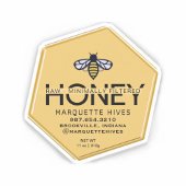 30 Custom-Cut Vinyl Hexagon Shaped Honey Labels シール