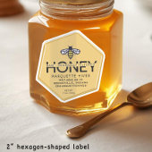 30 Custom-Cut Vinyl Hexagon Shaped Honey Labels シール