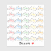 30 Custom Modern Short Name Word Initials Bright シール (シート)