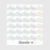 30 Custom Modern Short Name Word Initials Neutral  シール (シート)