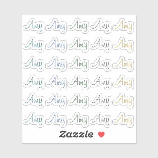 30 Custom Modern Short Name Word Initials Neutral  シール (シート)