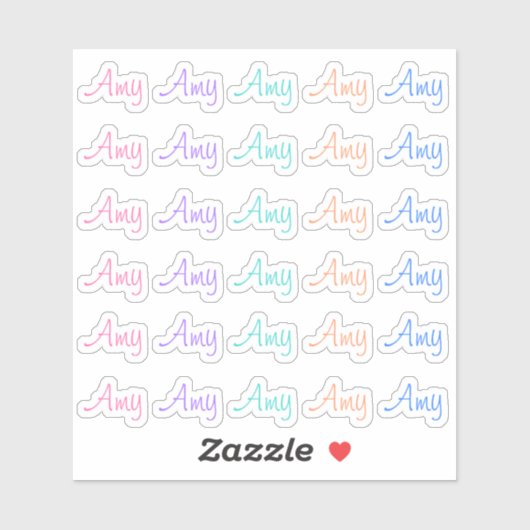 30 Custom Modern Short Name Word Initials Trendy シール (シート)