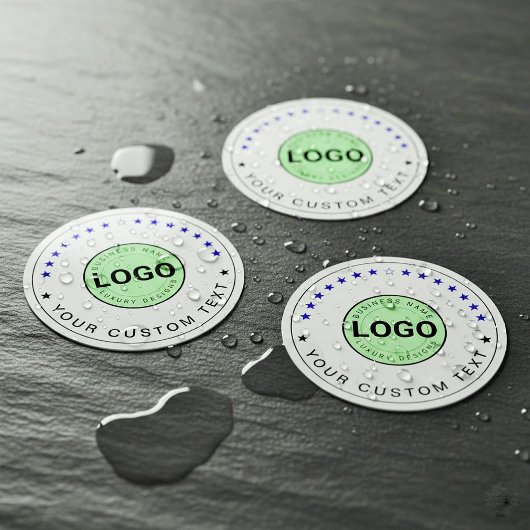 30 Custom Waterproof Stickers (Business Logo Name) ラベル