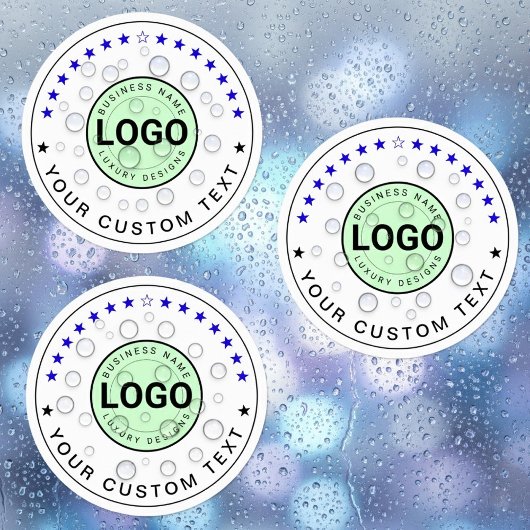 30 Custom Waterproof Stickers (Business Logo Name) ラベル
