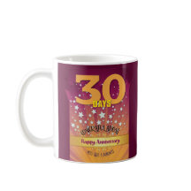 30 Days CUSTOM Recovery Anniversary Bold Numeral