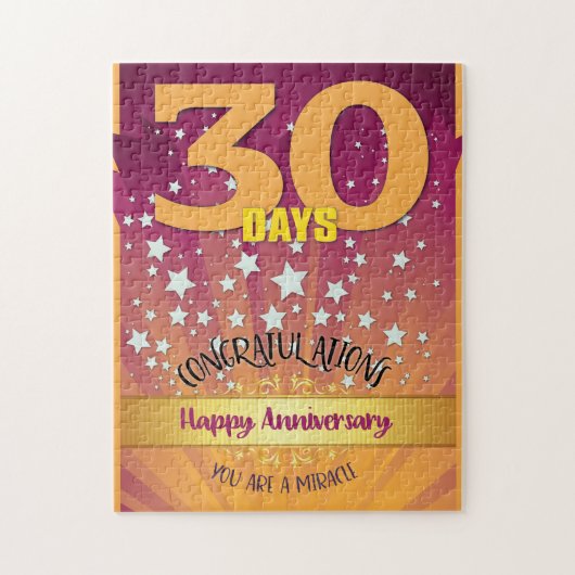 30 Days Recovery Anniversary Bold Numeral ジグソーパズル (縦)