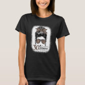 30 & Fabulous Messy Bun Leopard 30th Birthday 30 Y Tシャツ (正面)
