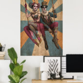 30 FD2サーカスピエロアートヴィンテージレトロカーニバル ポスター (ホームオフィス)