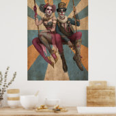 30 FD2サーカスピエロアートヴィンテージレトロカーニバル ポスター (キッチン)