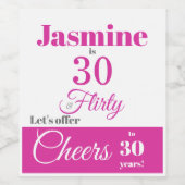 30 & Hot 気のあるそぶりをした Pinkワインラベル ワインラベル (シングルラベル)