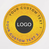 30 Luxury Businessロゴ、金ゴールド防水シール ラベル (デザイン1)