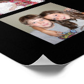 30 Photo Collage Grid - Text box - black white ポスター (角)