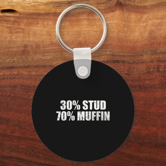 30% Stud 70% Muffin Funny Father's Day Valentines キーホルダー (正面)