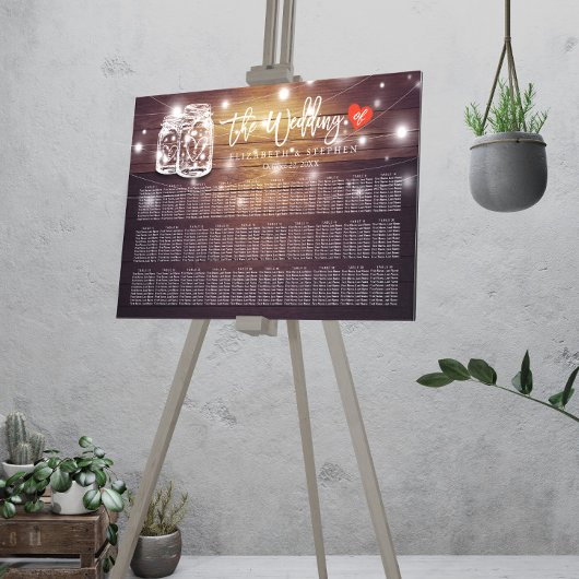 30+ Tables Wedding Seating Chart Mason Jar Lights ポスター