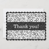30 "Thank you!" Black/White Number Pattern サンキューカード (正面)