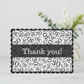 30 "Thank you!" Black/White Number Pattern サンキューカード (スタンド正面)