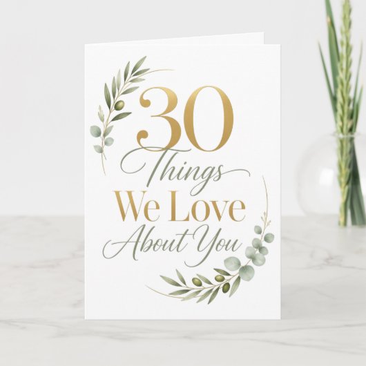 30 Things We Love About You 30歳の誕生日 カード (正面)