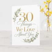 30 Things We Love About You 30歳の誕生日 カード (黄色い花)