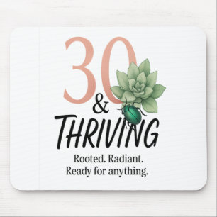 30 & Thriving – 多肉食とカブトムシ誕生日 マウスパッド